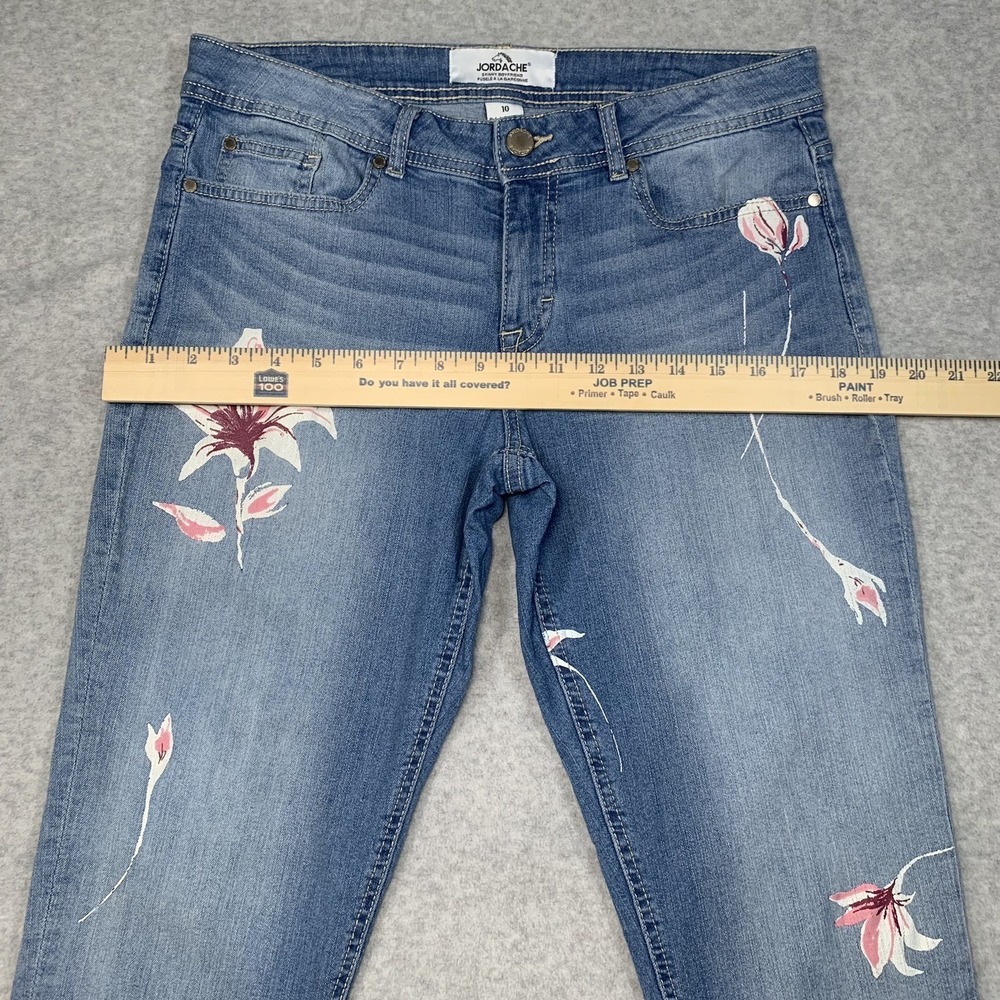 Jordache Womens Jeans Skinny Boyfriend Y2K Floral Size 10 - Picture 8 of 10